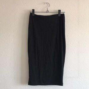 Black, stretchy pencil skirt